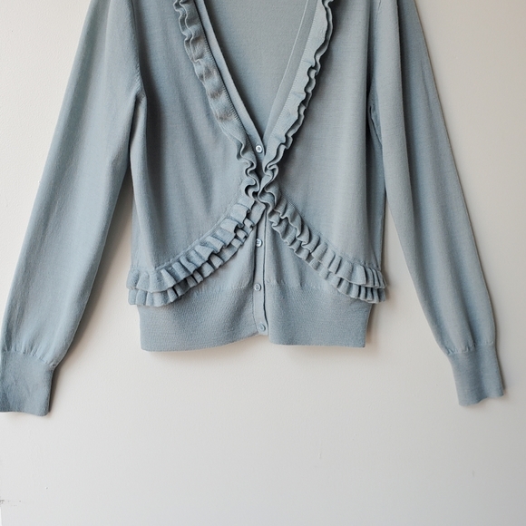 J. Crew Ruffle Button Down Cardigan - Picture 4 of 12